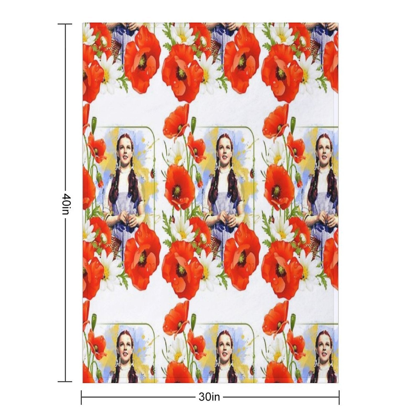 Dorothy Poppies Wrinkle-free Throw Blanket