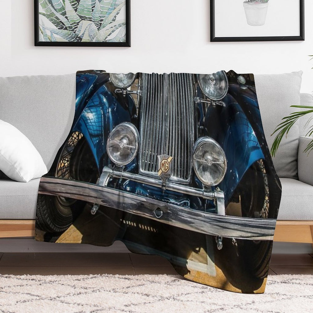 MG Vintage Car 1939 Shrink-resistant Throw Blanket
