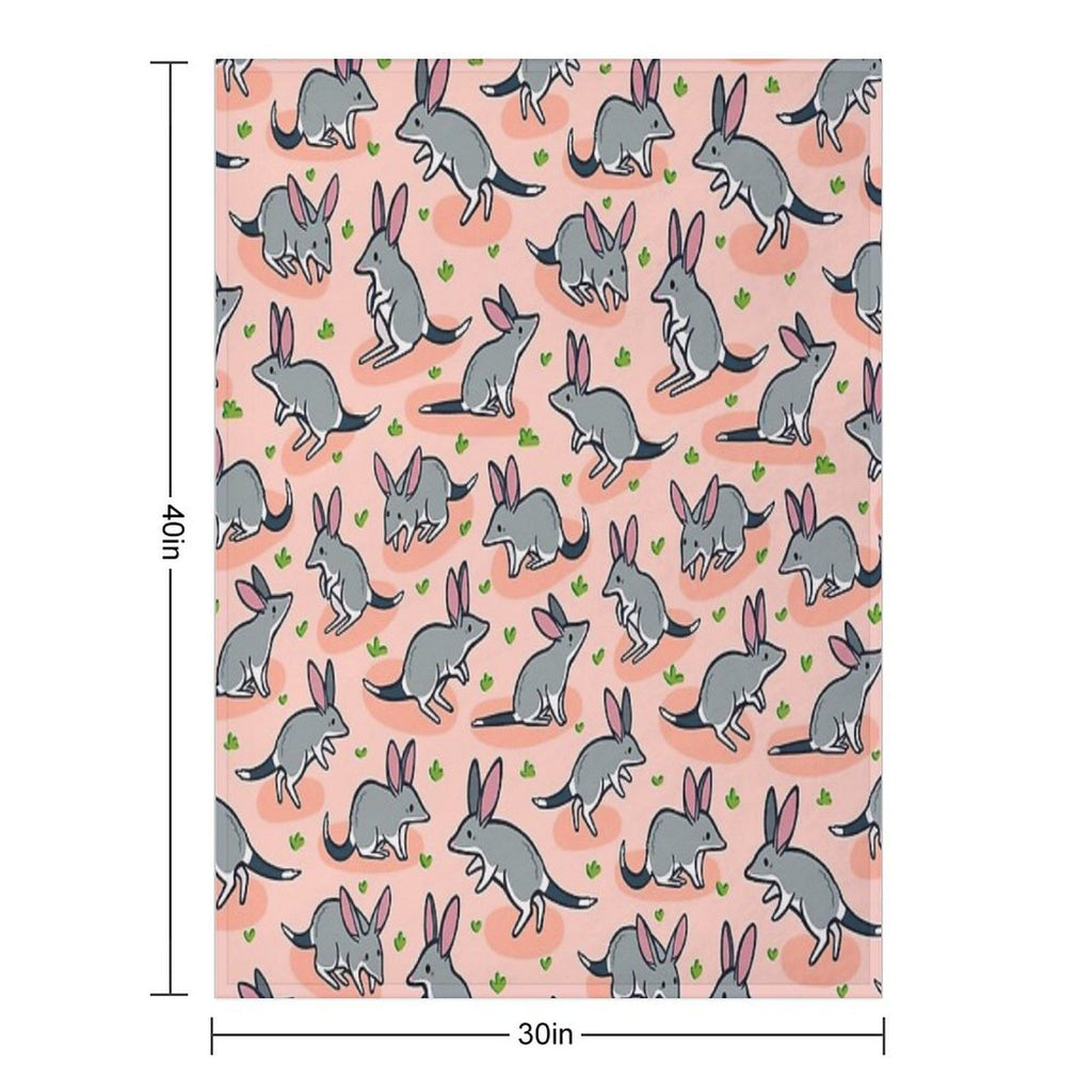 Bouncing Bilbies Machine-washable Throw Blanket
