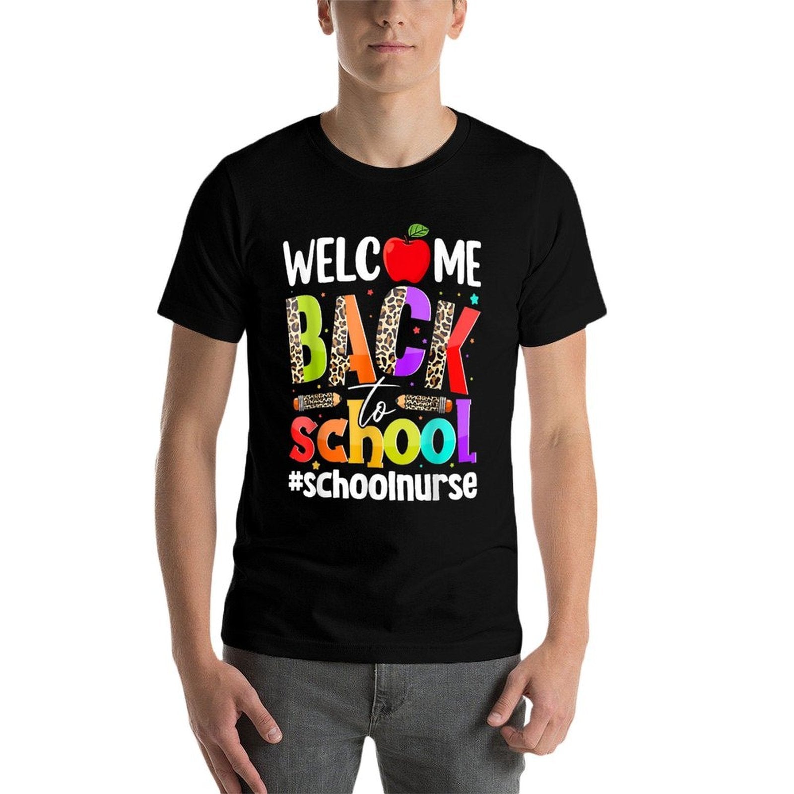 Welcome Back To School Nurse First Day Of School Leopard  Affordable Price T-Shirt