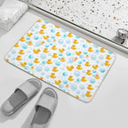 Bath-Time Duckies #1 (White BG)  Rapid-Drying Bath Mat