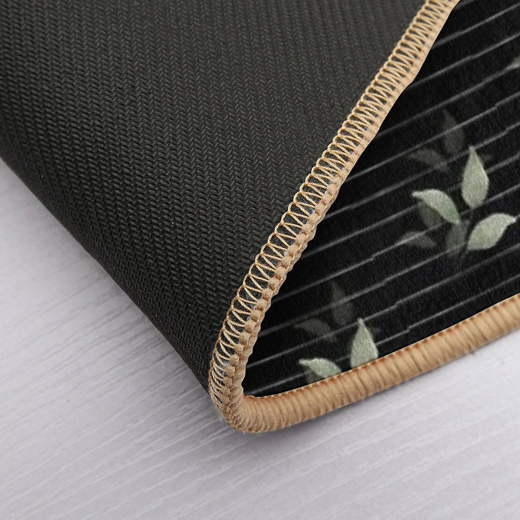 Flowers on Stripes  Multi-Purpose Bath Mat