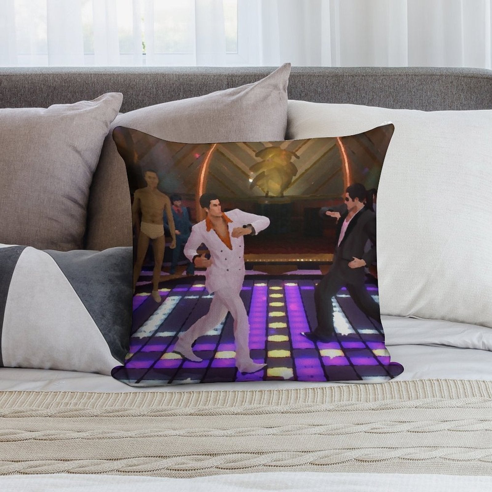 Epic Disco Battle Soft Fade-Resistant Throw Pillow