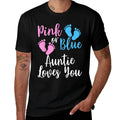 Gender Reveal Aunt-TEE  Pink Or Blue Auntie Loves You  Summer-ready Fabric T-Shirt