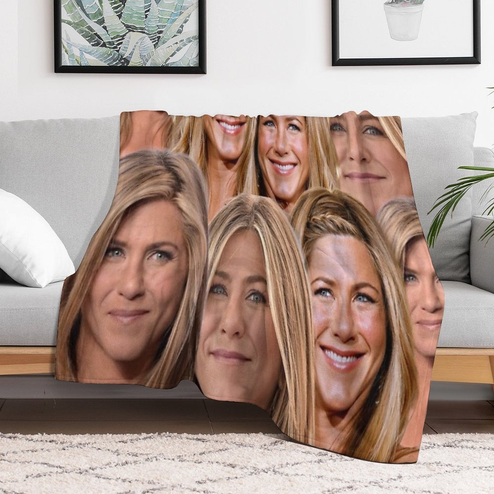 Jennifer Aniston Collage Machine-washable Throw Blanket