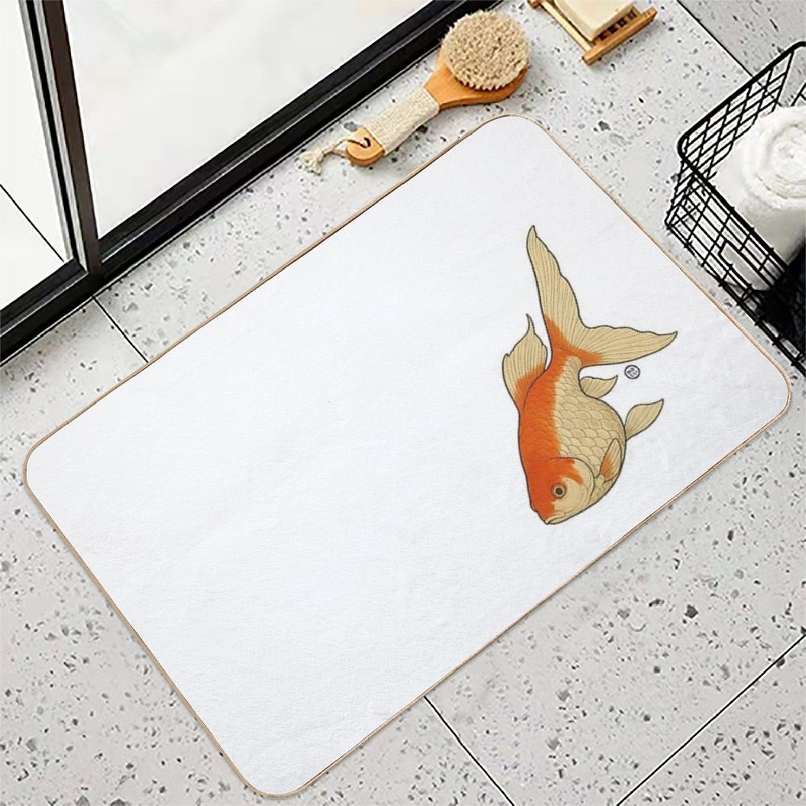 Mirrorscale Comet Goldfish - Vintage Japanese Style Kingyo Durable Bath Mat
