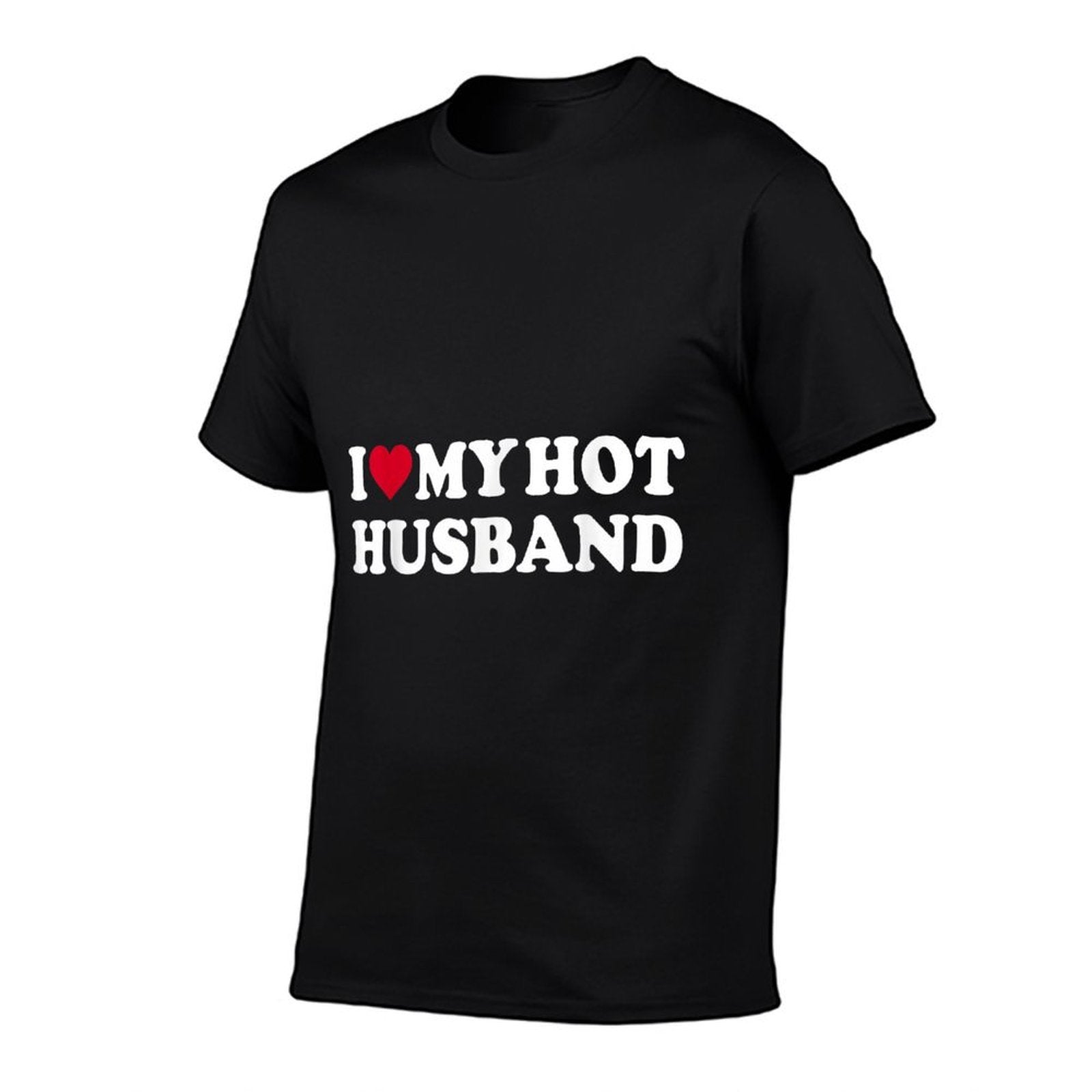 I Love My Hot Husband Funny Red Heart Love Hot Husband  Heathered Texture T-Shirt