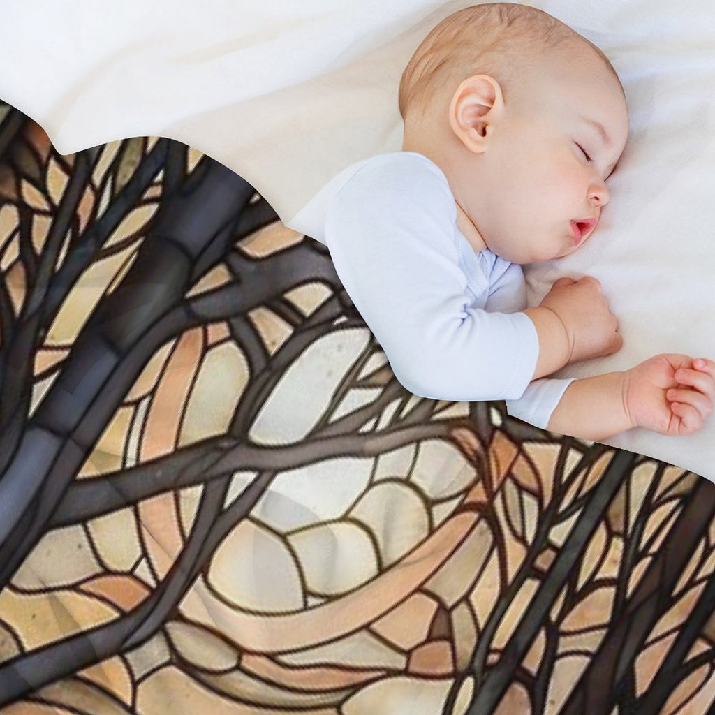 Stained Glass Hare And Moonbeams Eco-conscious Throw Blanket