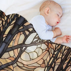 Stained Glass Hare And Moonbeams Eco-conscious Throw Blanket