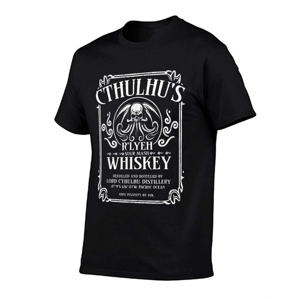 Cthulhu Whiskey Label, Funny Cosmic Horror Cthulhu  Summer-ready Fabric T-Shirt