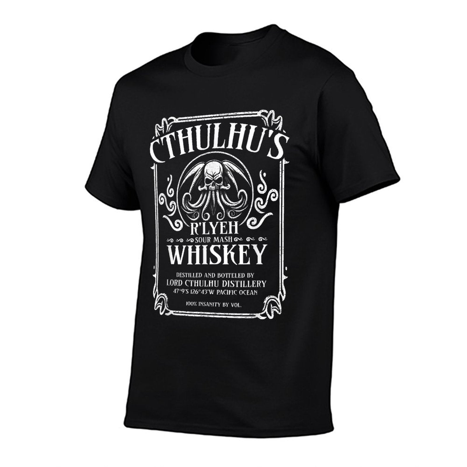 Cthulhu Whiskey Label, Funny Cosmic Horror Cthulhu  Summer-ready Fabric T-Shirt