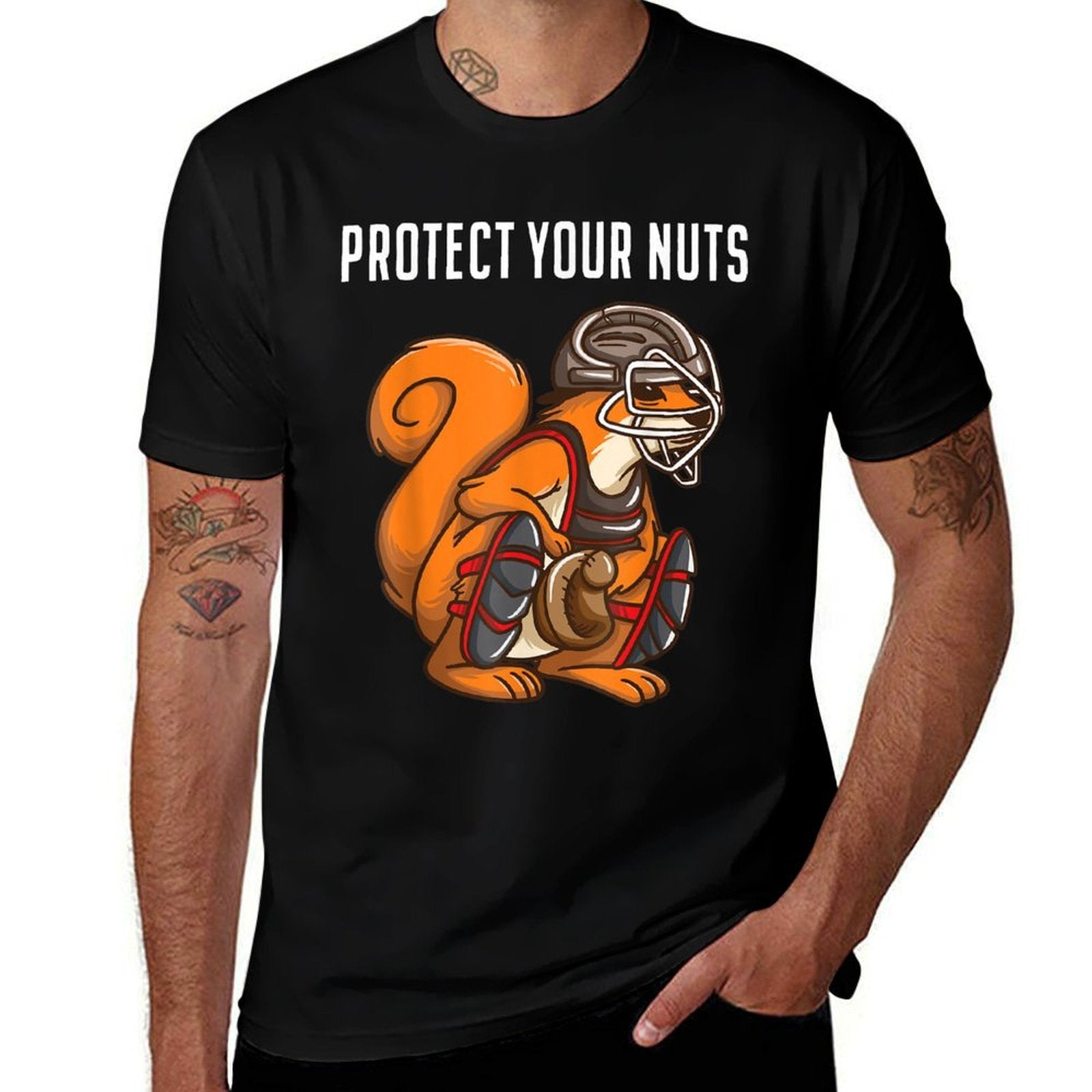 Funny Squirrel Lover Baseball Catcher Gift Boys Girls Animal  Durable T-Shirt