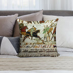 THE BAYEUX TAPESTRY ,BATTLE OF HASTINGS ,NORMAN KNIGHTS HORSEBACK Soft Home Decor Throw Pillow