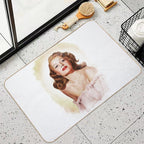 Vintage Rita Hayworth Painting  Repositionable Bath Mat