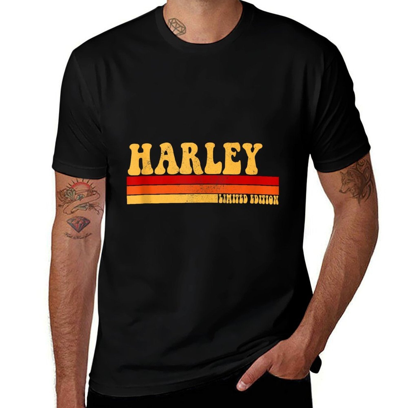 HARLEY Name Personalized Idea Men Retro Vintage HARLEY  Fade-proof Color T-Shirt