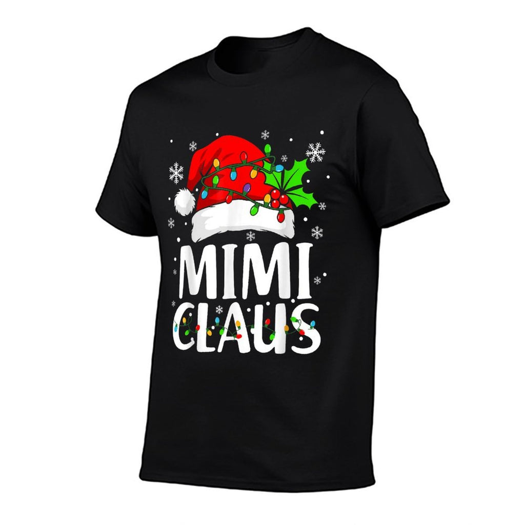 Mimi Claus Christmas Lights Pajama Family Matching  High-quality Stitching T-Shirt