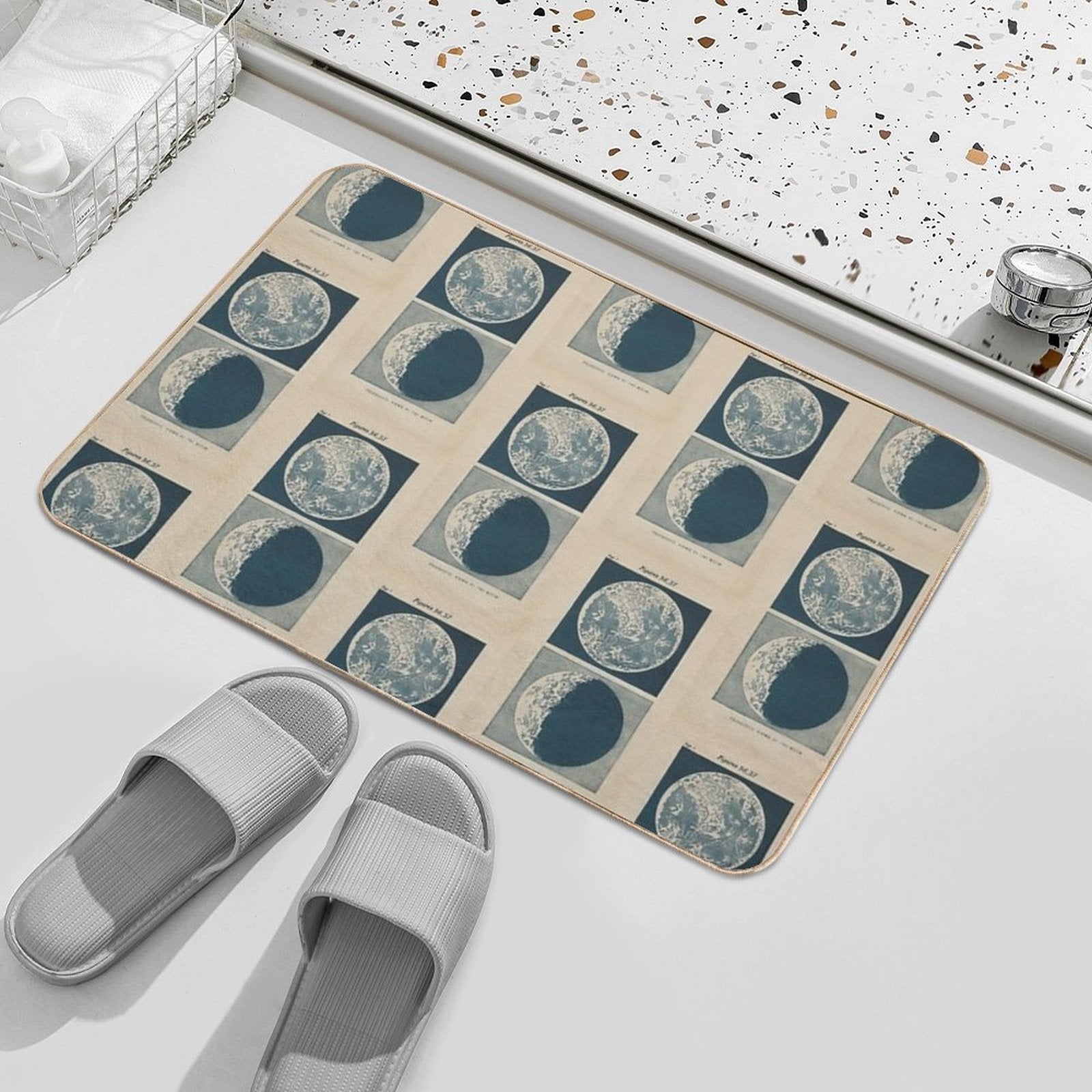 Full And Crescent Moon  Dirt-Trapping Bath Mat