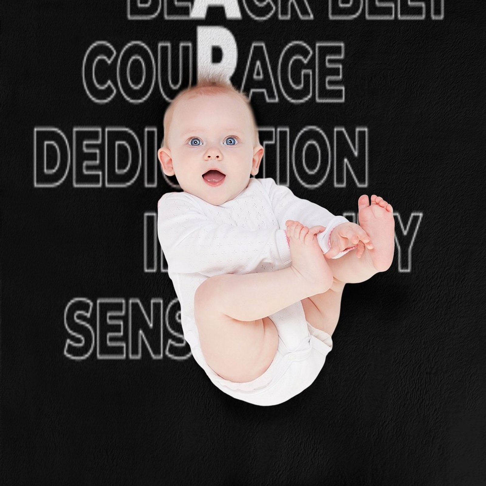 Karate Kata Black Belt Dedication Courage Sensei Karateka Compact Throw Blanket