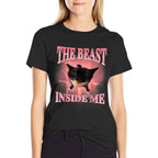 Funny Cats Humor The Beast Inside Me Cute Silly Cat Meme Men Women  Wrinkle-resistant T-Shirt