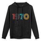 50th Birthday Retro 1970 for Her And Him Funny Saying Raglan Baseball Unisex Design Hoodie