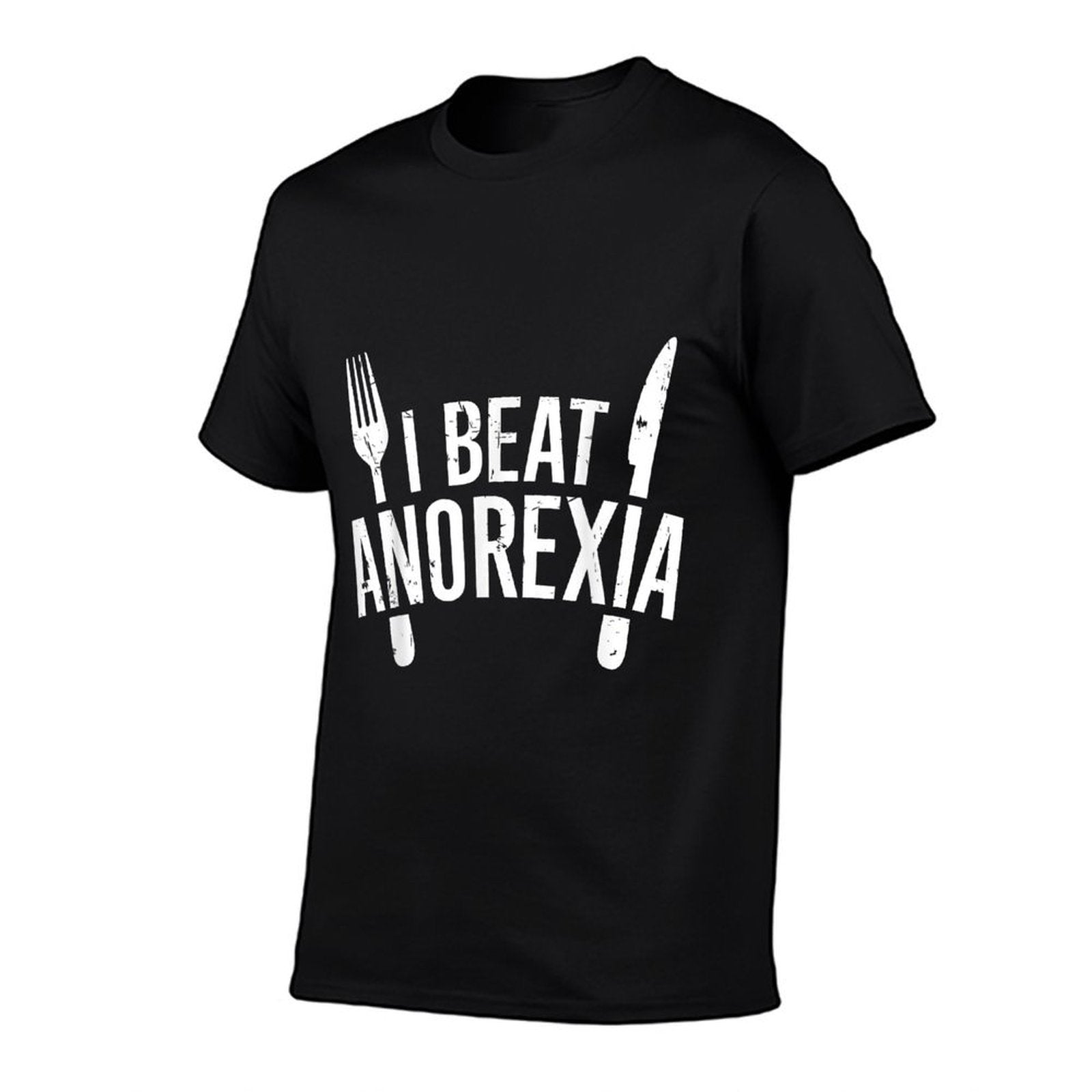 I Beat Anorexia Awareness Funny, Small  Fade-proof Color T-Shirt