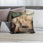 Christmas Rabbit Family Roasting Apples - Beatrix Potter Soft Shrink-Resistant Throw Pillow