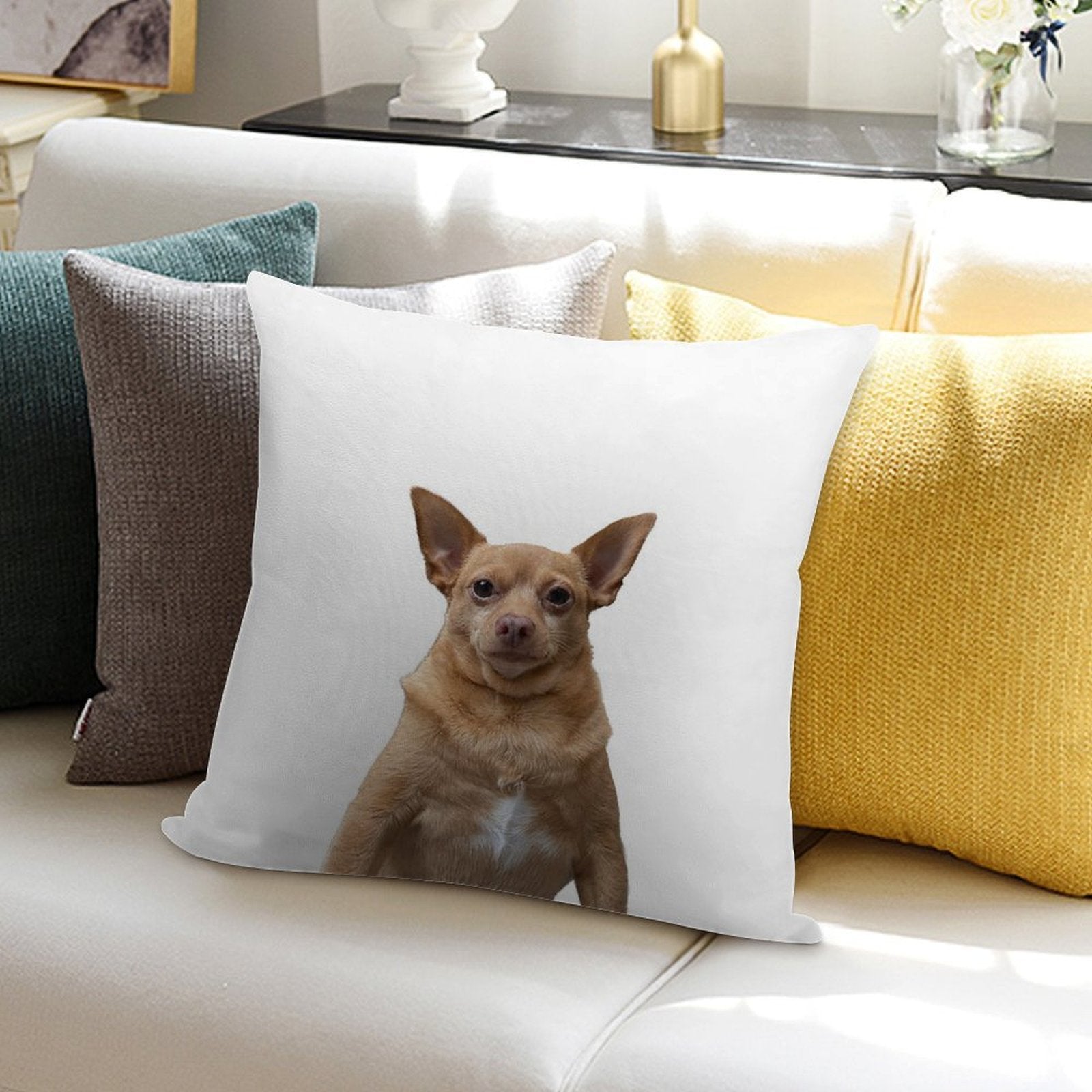 Macho Cheddar Soft Shrink-Resistant Throw Pillow