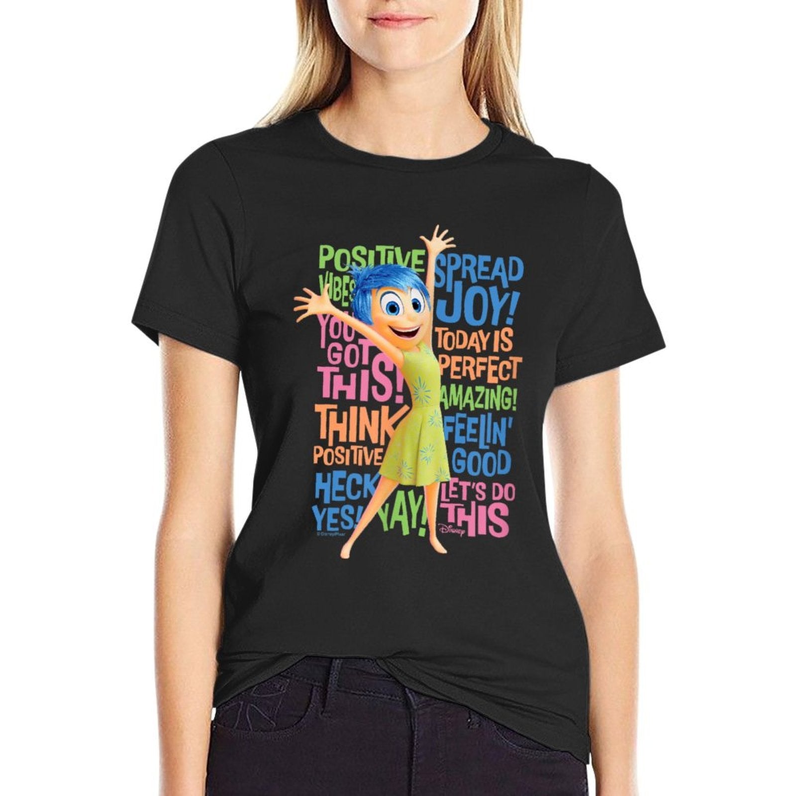 Inside Out 2 - Joy Character Positive Words  Eco-friendly Material T-Shirt