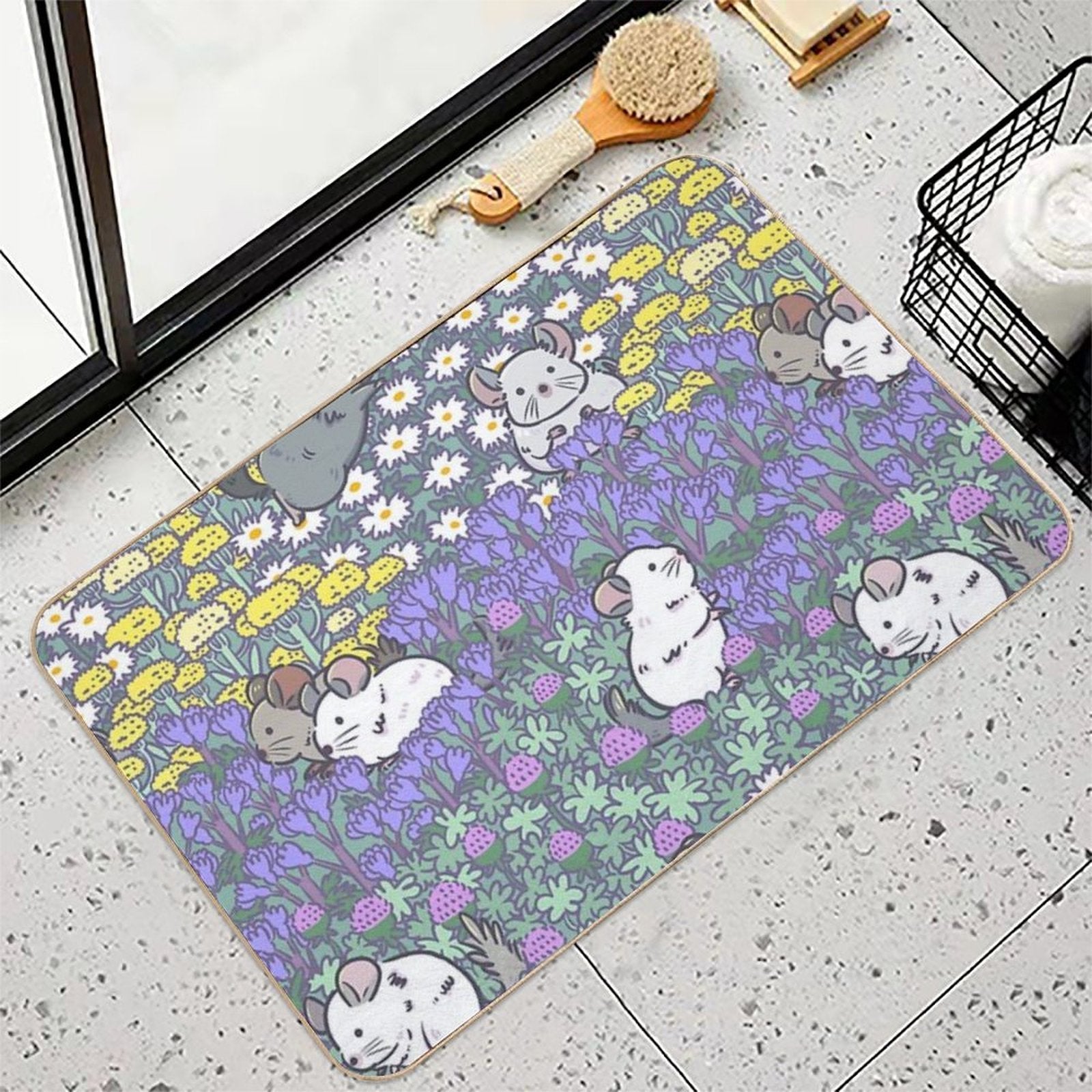 Chinchilla Meadows  Easy To Clean Bath Mat