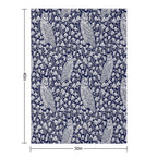 Winter Blue II - Owls And Gingko Leaves Velvety-soft Throw Blanket