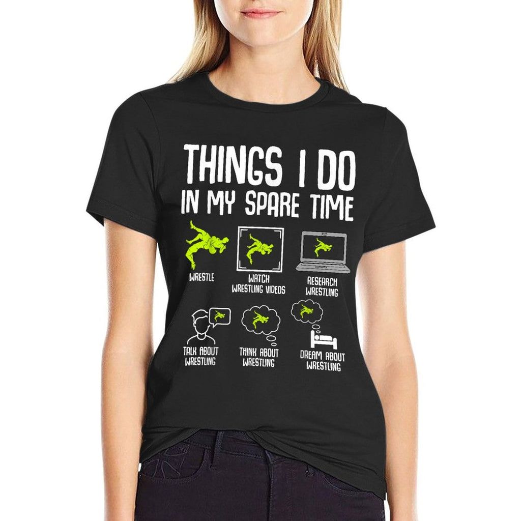 Wrestling Things I Do In My Spare Time Wrestler Boys Kids  Breathable T-Shirt