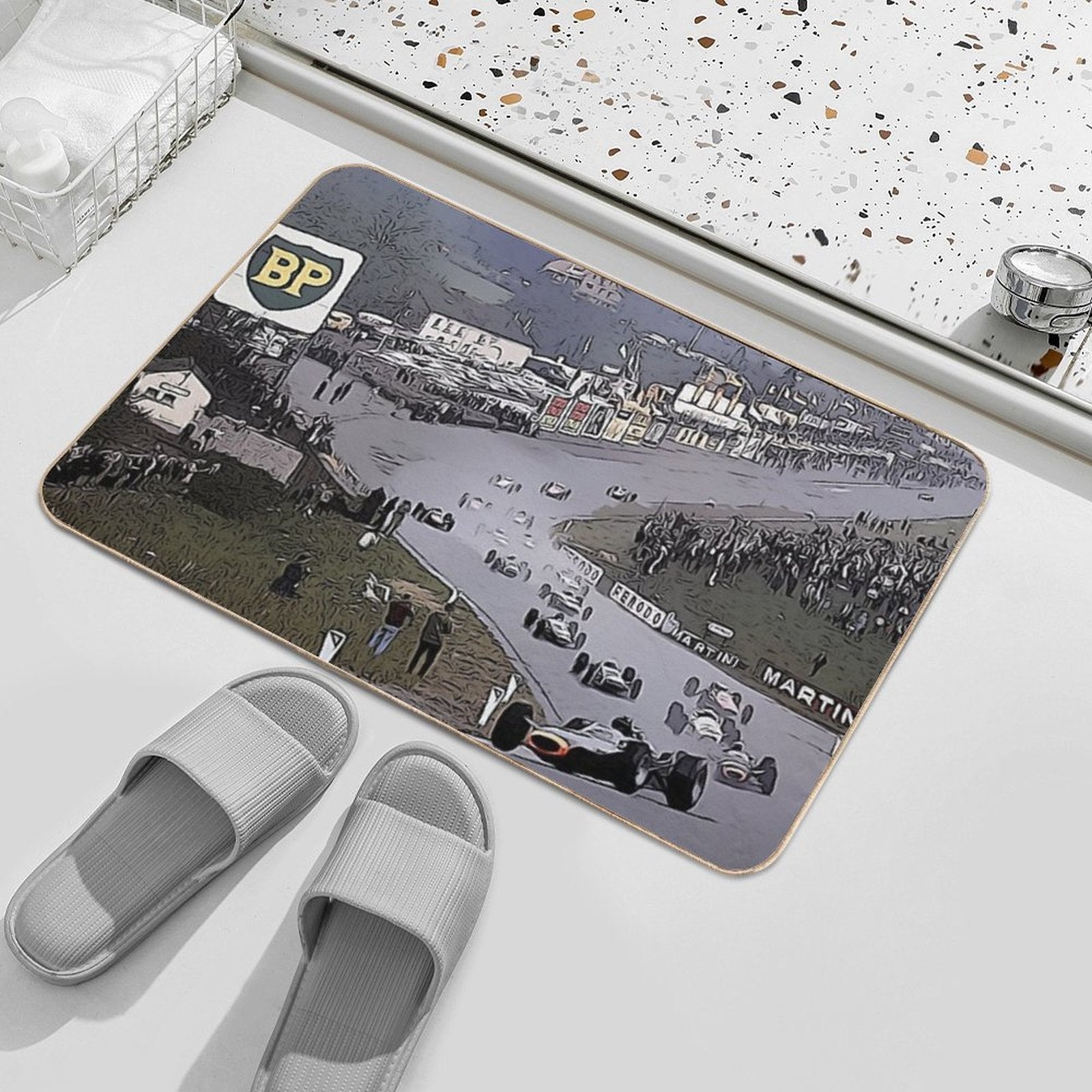 Eau Rouge; Spa  Repositionable Bath Mat