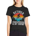 Funny Retired Definition Bicycle Cycling Cyclist Retirement  Easy-care T-Shirt