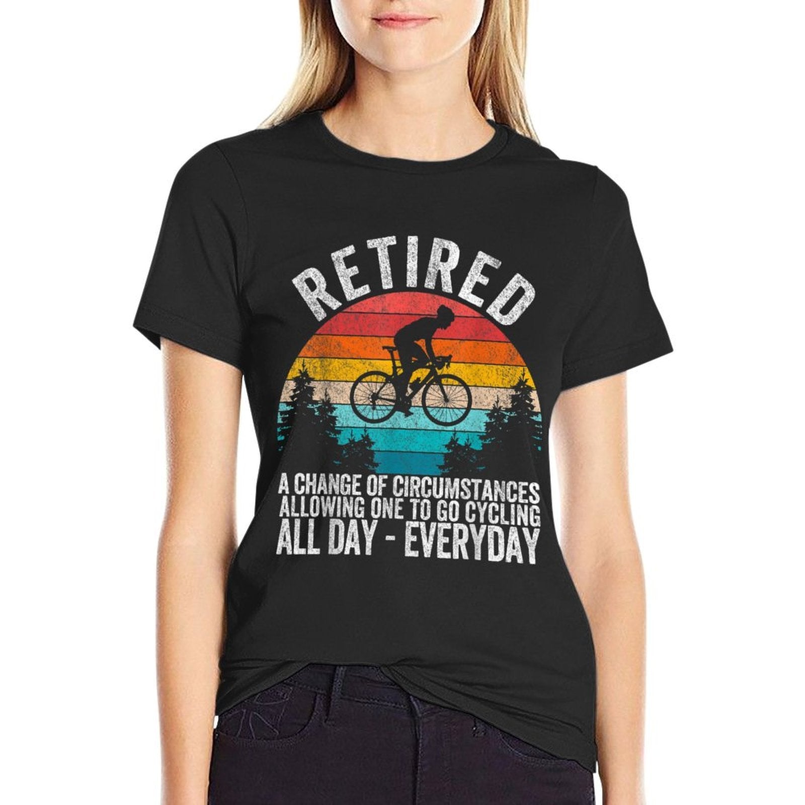Funny Retired Definition Bicycle Cycling Cyclist Retirement  Easy-care T-Shirt