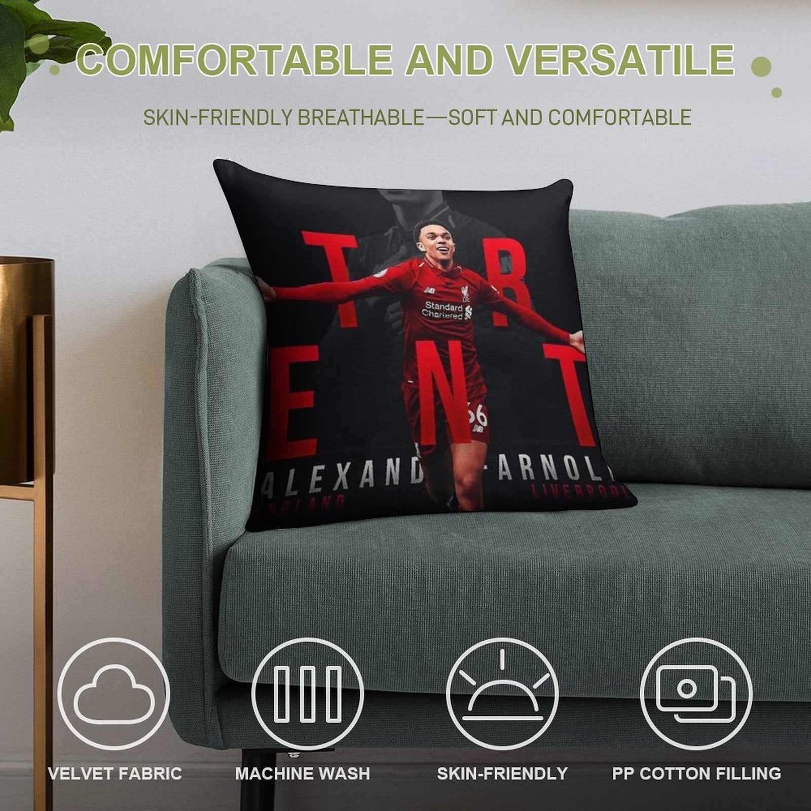Trent Alexander-Arnold Soft Reinforced Edging Throw Pillow