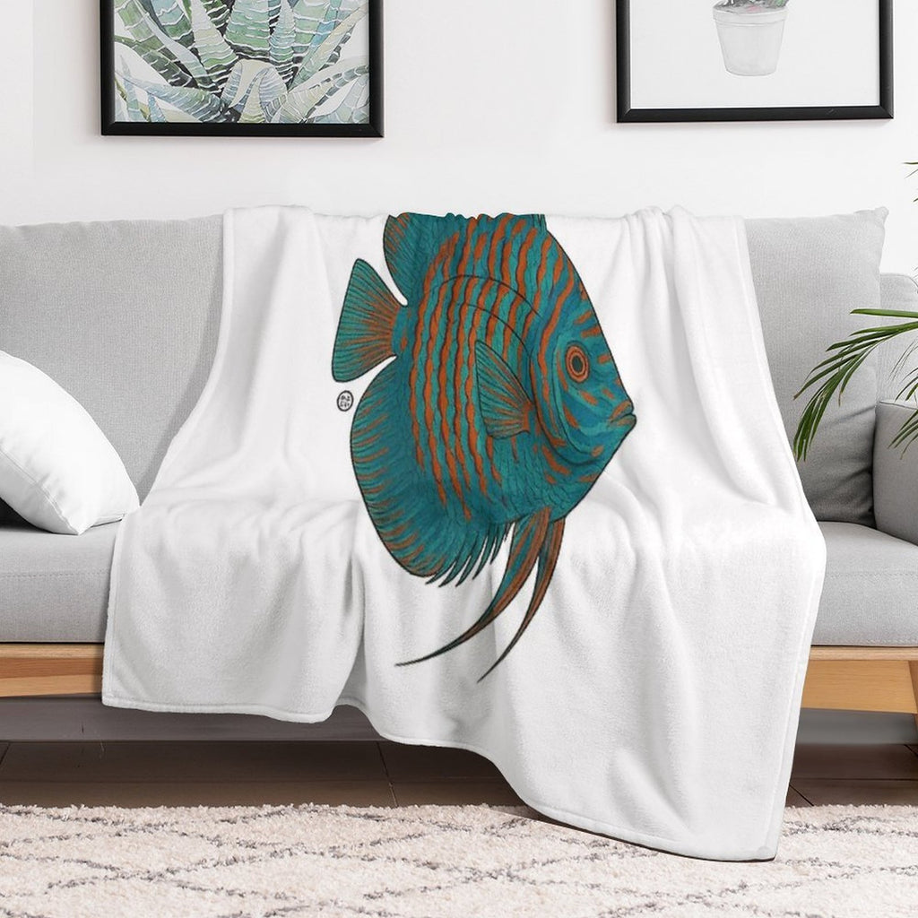 Discus Fish Japanese Style - Amazon Fish All-season Throw Blanket