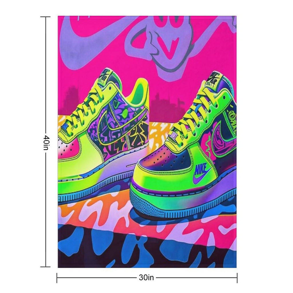 Nike Air Force One Lemon Candy Comfort Throw Blanket