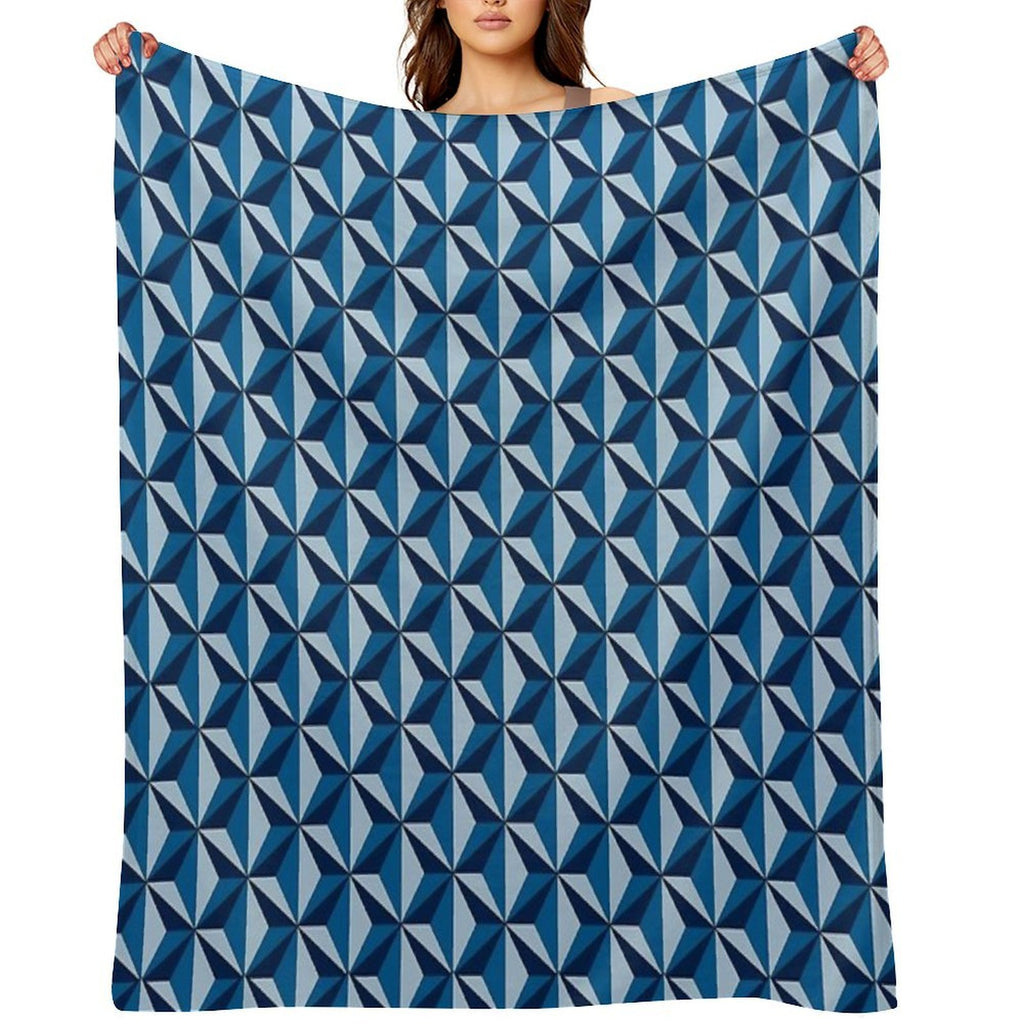Blue Texture Velvety-soft Throw Blanket