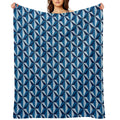 Blue Texture Velvety-soft Throw Blanket
