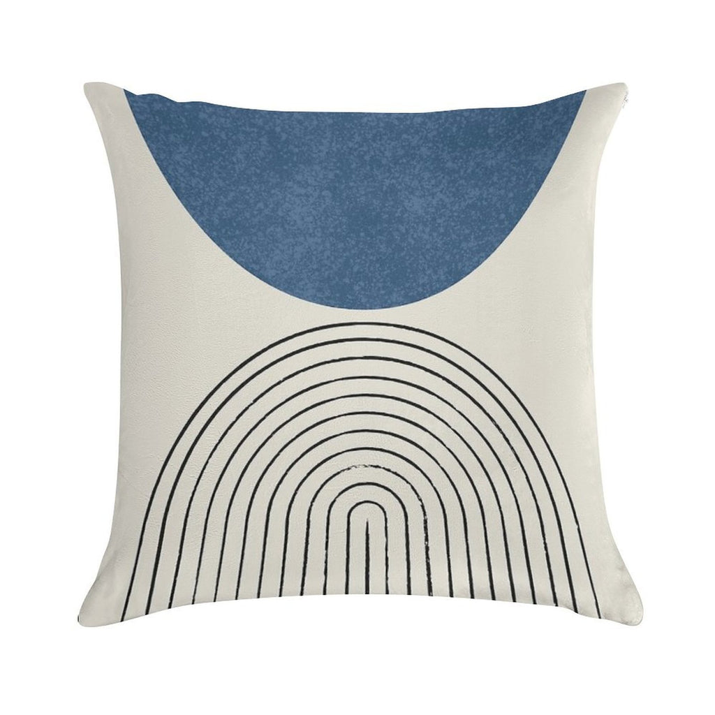 Arch Balance Blue - Mid Century Modern Soft Easy Maintenance Throw Pillow