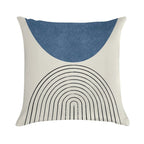 Arch Balance Blue - Mid Century Modern Soft Easy Maintenance Throw Pillow