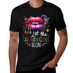 Let The Shenanigans Begin Mardi Gras Lips New Orleans 2025  Soft T-Shirt