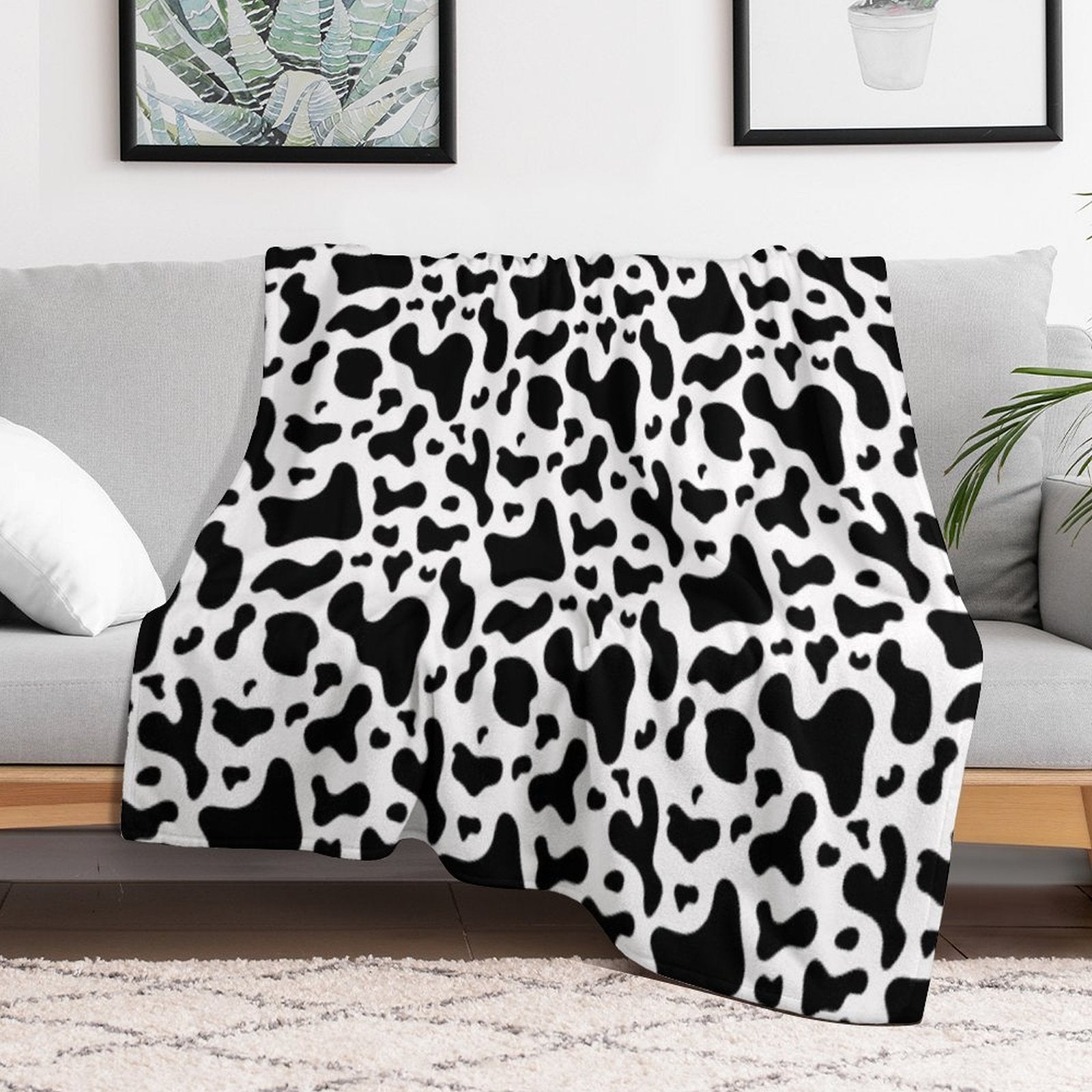 The Cow Modern Art Colors Travel-friendly Throw Blanket