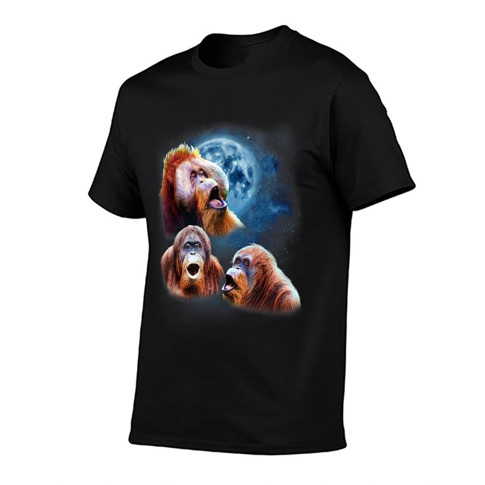 Funny Orangutan - Orangutans Howling at The Moon  Summer-ready Fabric T-Shirt