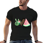 Peace Love Watermelon Summer for Womenn Girls  Cotton T-Shirt