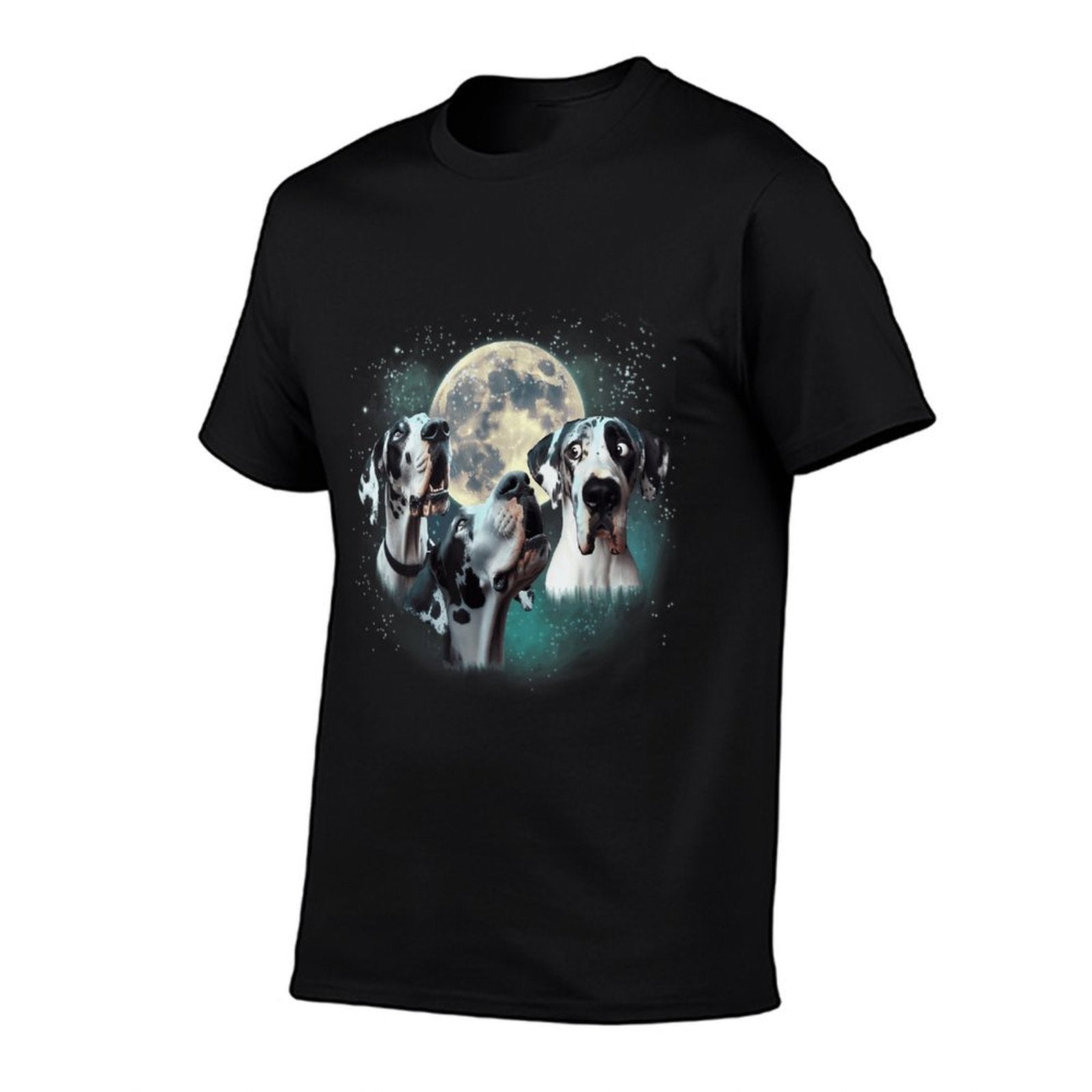 Funny Three Dog Moon, 3 Harlequin Great Dane, Weird Meme Men Women Kids  Heathered Texture T-Shirt