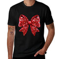 Coquette Bow Merry Christmas Xmas Sparkle Family Holiday  Eco-friendly Material T-Shirt