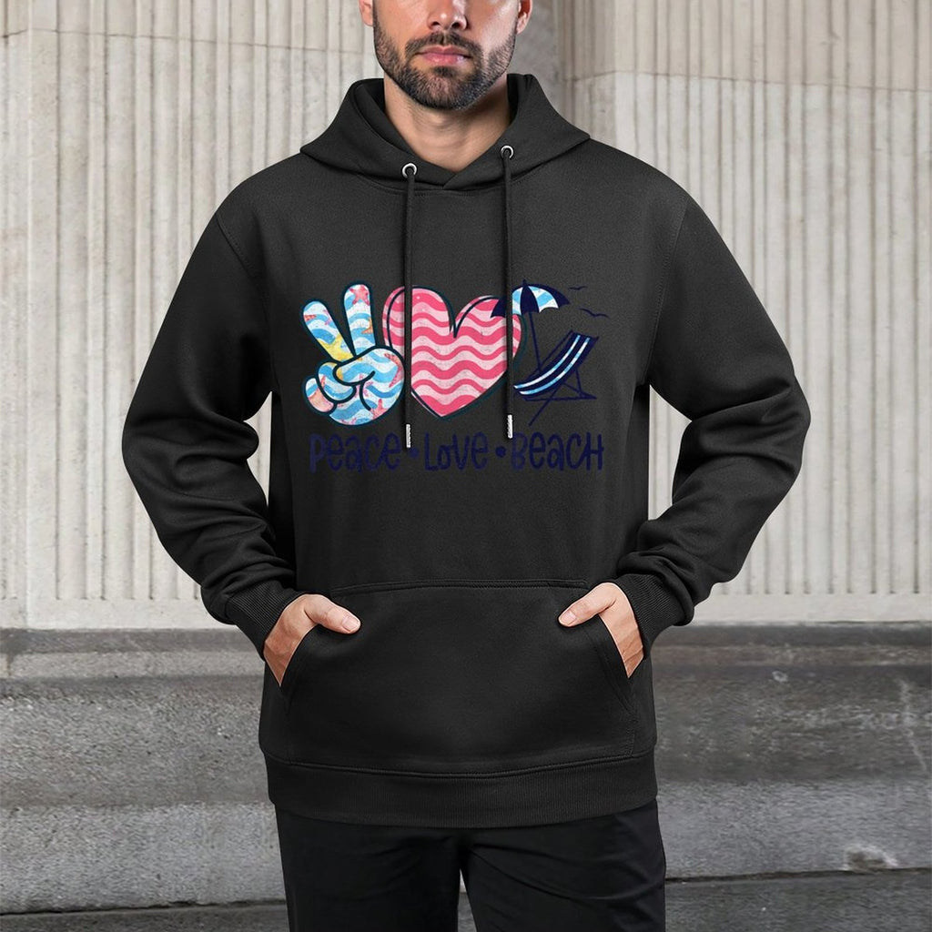 Peace Love Beach Fun Summer Vibes Design Easy Care Hoodie