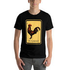 Mexican El Gallo Bingo Card Game Traditional Rooster  Polyester Blend T-Shirt
