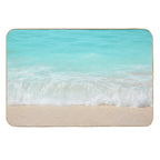Bright Blue Calm Ocean Shore  Multi-Purpose Bath Mat